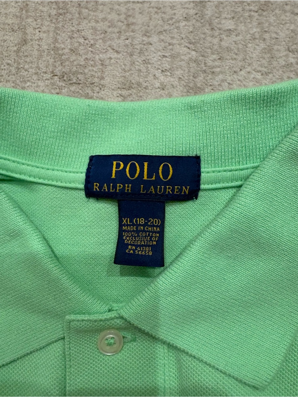 Polo by Ralph Lauren Light Green Short-Sleeve Polo with Navy Pony - Picture 3 of 3